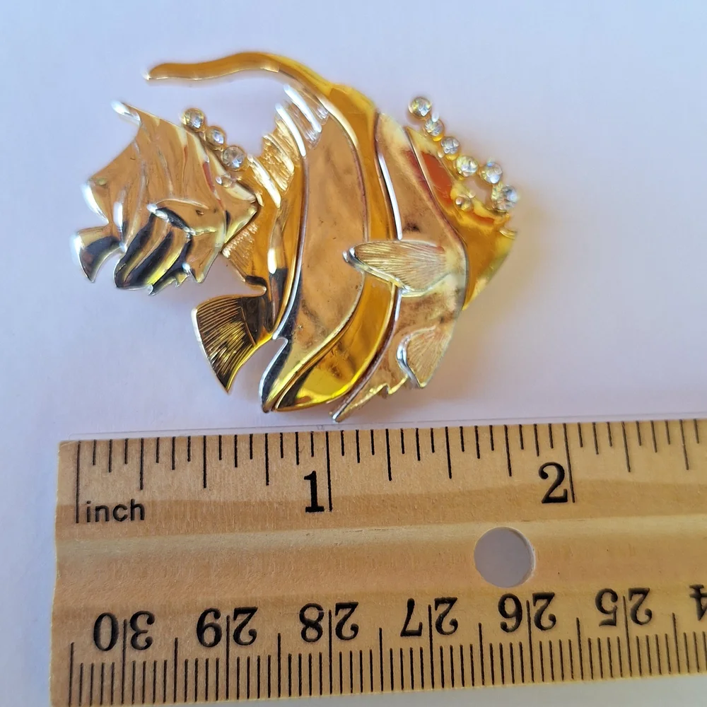 Gold and Silver Fish Brooch